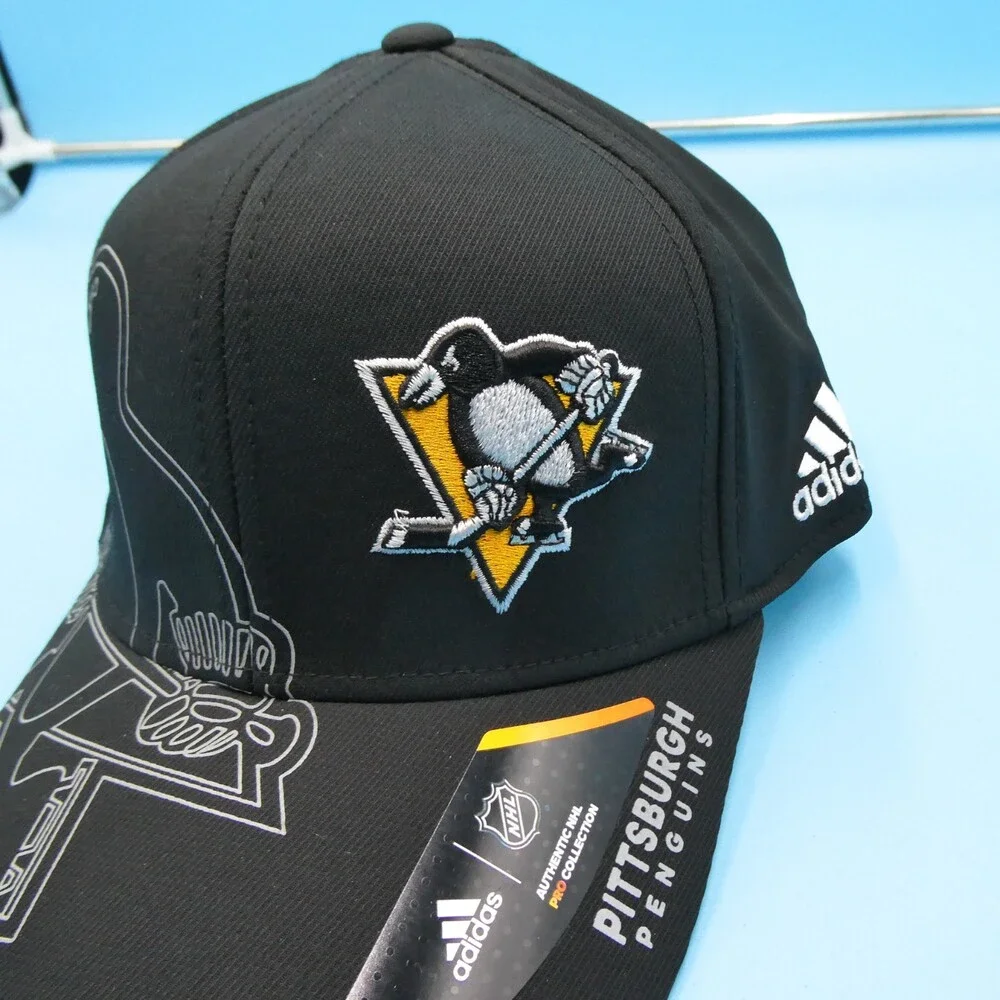 Adidas Pittsburgh Penguins Hat Mens Small Medium Fitted New Mid‎ Y2K NHL Vintage